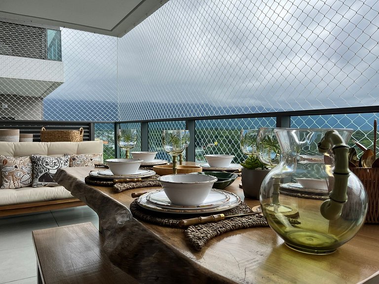 Bertioga | Vista Mar Incrível com Enxoval Completo