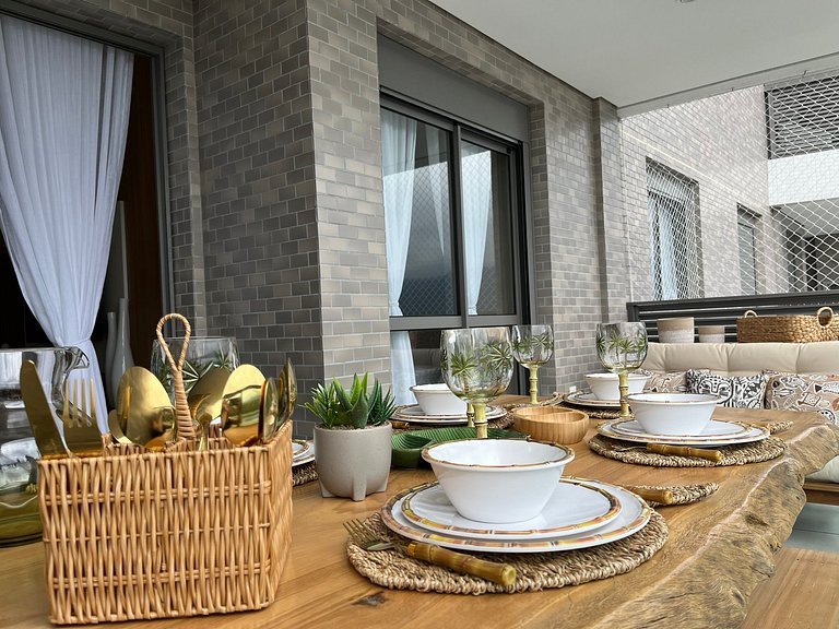 Bertioga | Vista Mar Incrível com Enxoval Completo