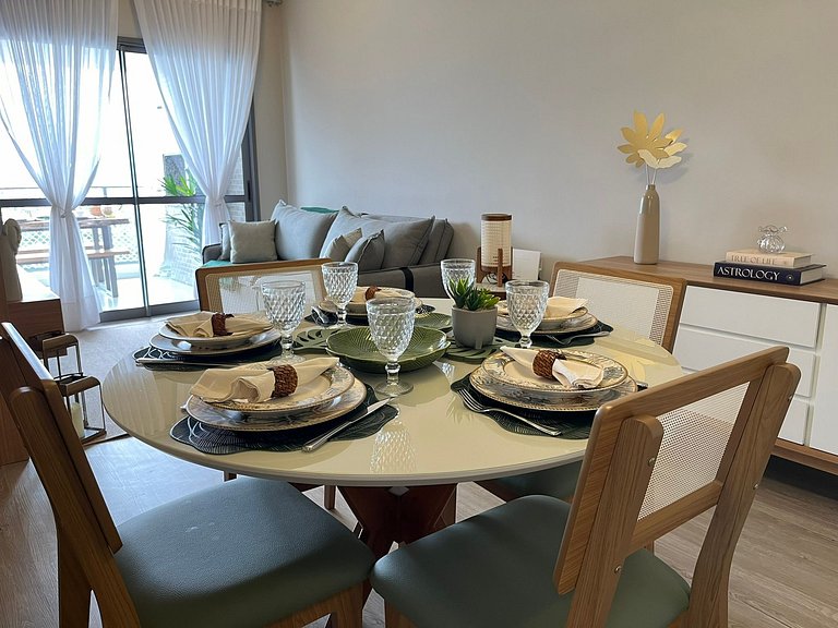 Bertioga | Vista Mar Incrível com Enxoval Completo