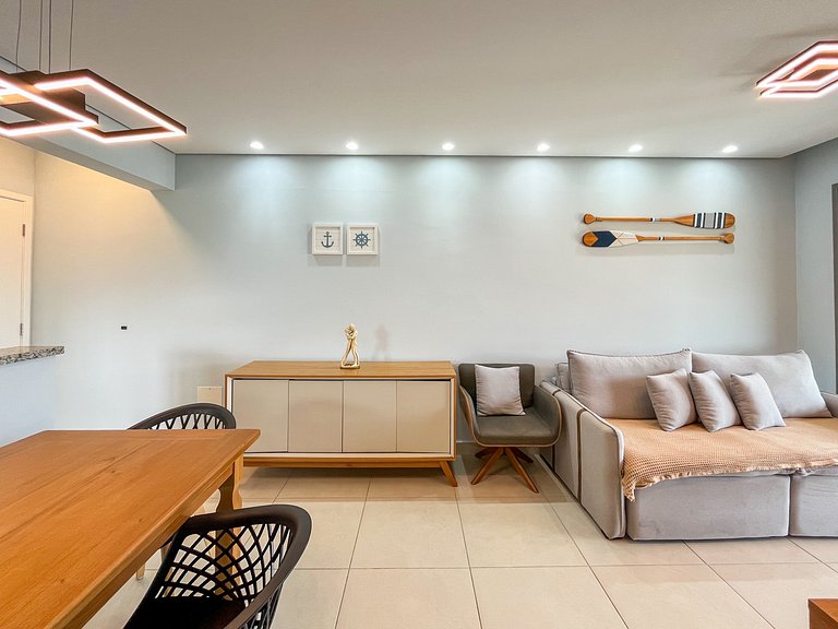 Bertioga | Novo Beira Mar com Enxoval Completo