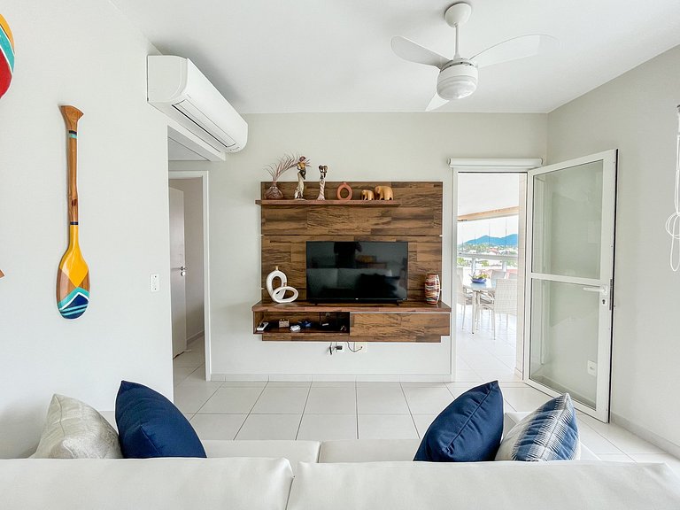 Bertioga | Pé na Areia Vista Mar Enxoval Completo