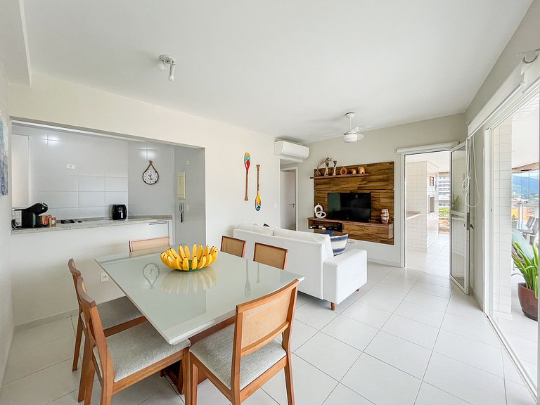 Bertioga | Pé na Areia Vista Mar Enxoval Completo