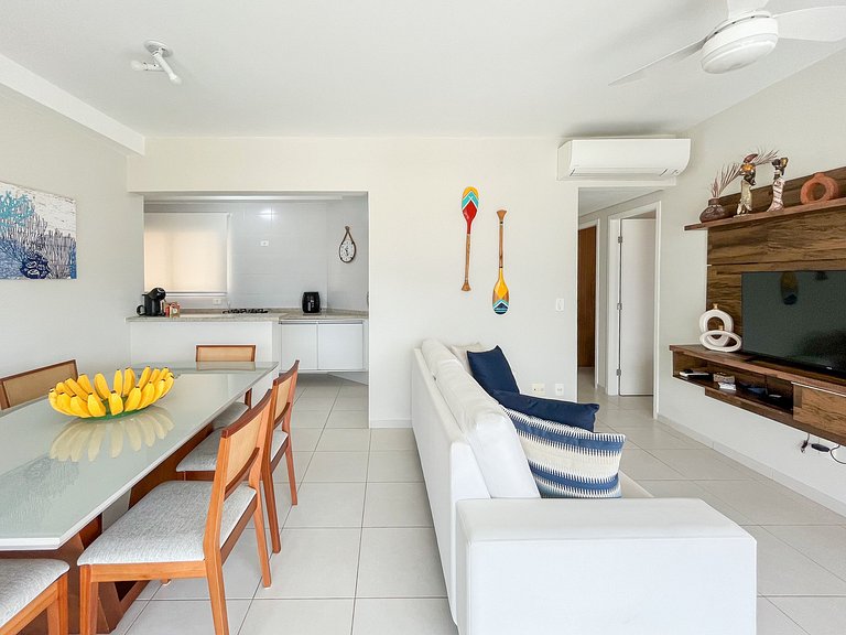 Bertioga | Pé na Areia Vista Mar Enxoval Completo