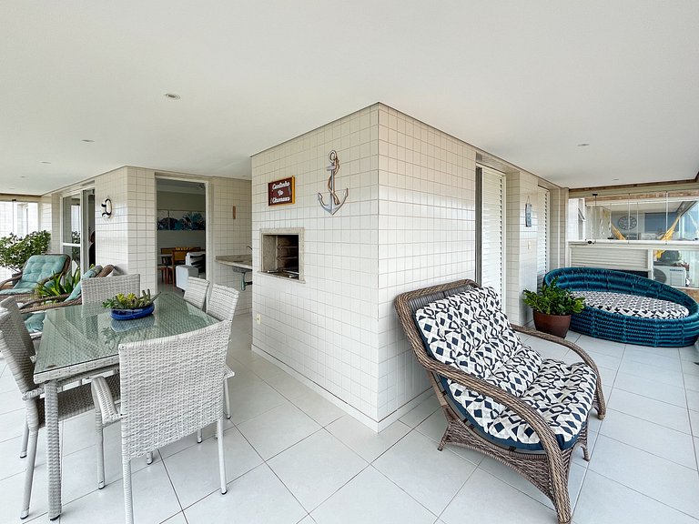 Bertioga | Pé na Areia Vista Mar Enxoval Completo