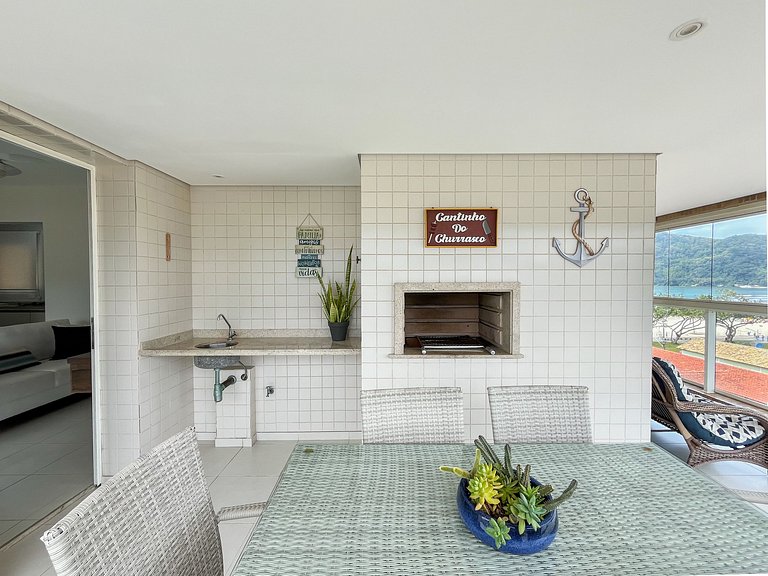 Bertioga | Pé na Areia Vista Mar Enxoval Completo