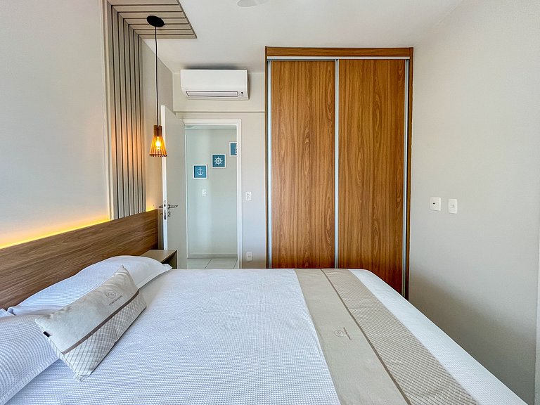 Bertioga | Pé na Areia Vista Mar Enxoval Completo