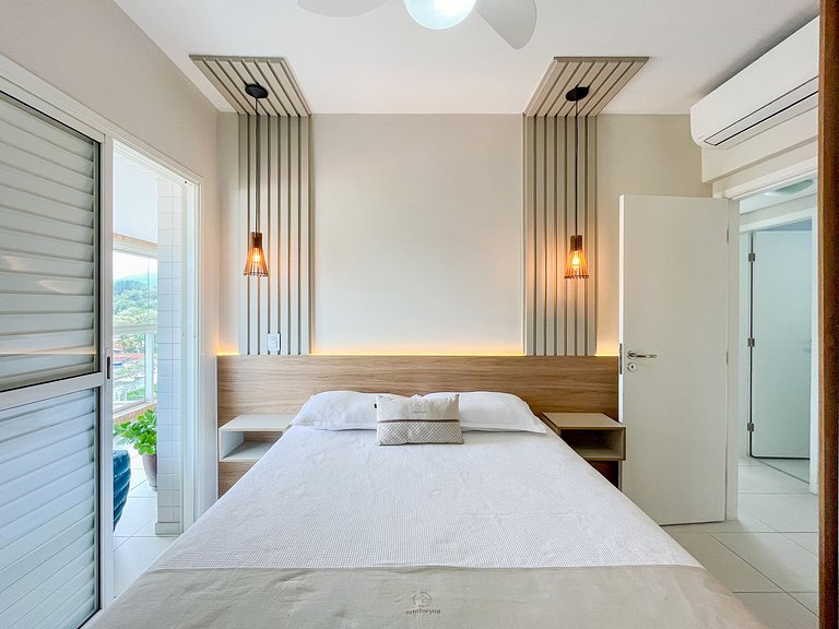 Bertioga | Pé na Areia Vista Mar Enxoval Completo