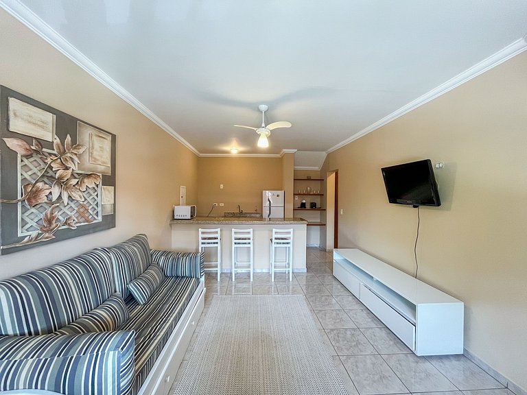 Riviera | Aconchegante Flat com Enxoval Completo