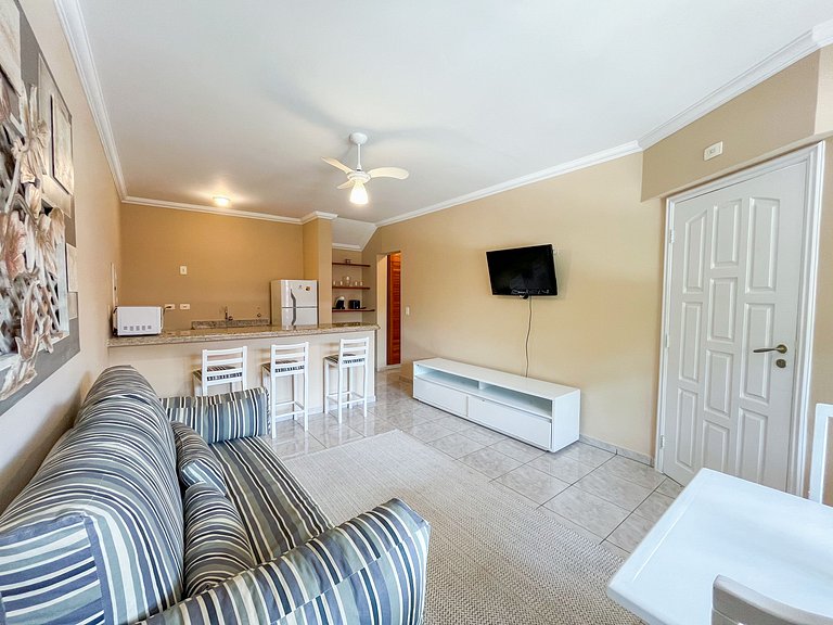 Riviera | Aconchegante Flat com Enxoval Completo