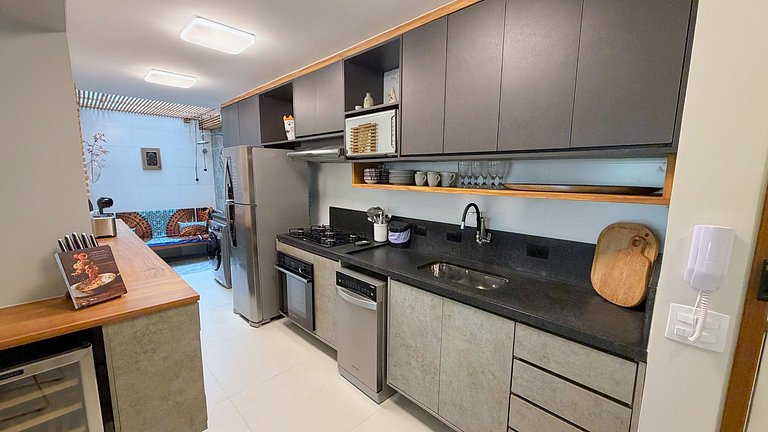 Riviera | Lindo Apto Garden com Enxoval Completo